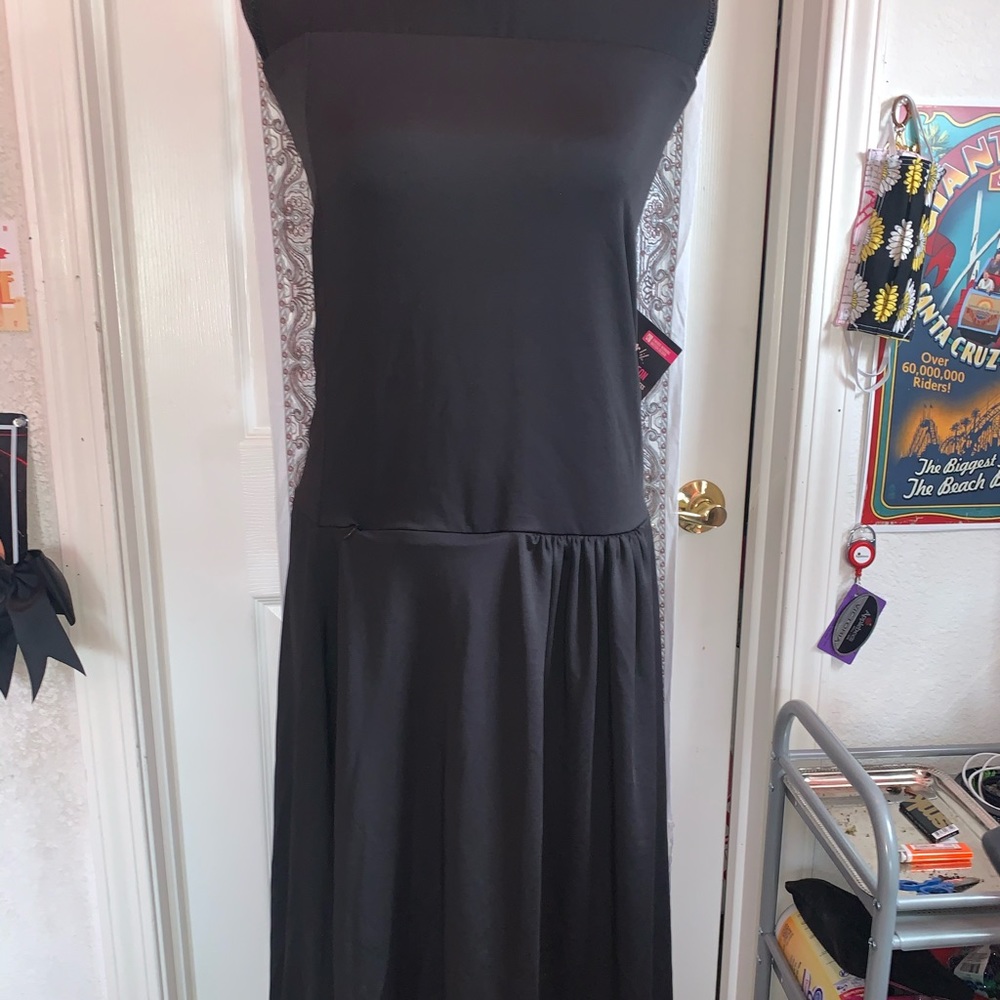 Strapless black dress